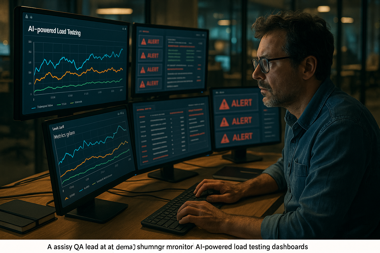 Microservices Load Scaling Diagram A vector line-art illustration of a complex network diagram. It features different components of a microservices architecture, highlighting adaptive load scaling paths and points of failure. The style is minimalist with clean lines and vibrant colors, emphasizing clarity and complexity.