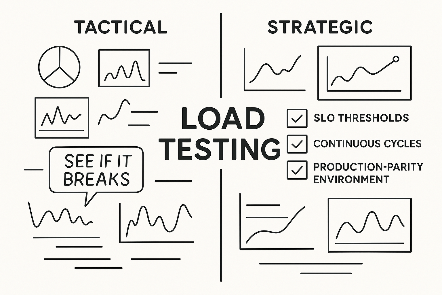 Engineers Analyzing Load Test Data A team of engineers actively engaging with a wall-sized dashboard displaying real-time load test metrics.