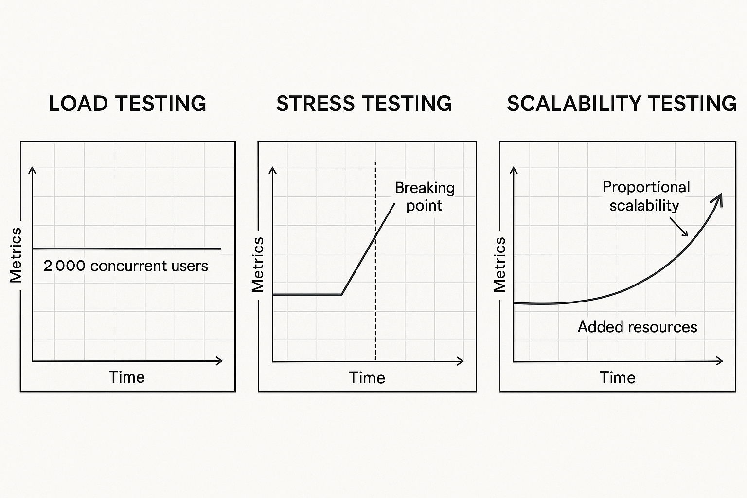 Scalability Curve in Real-Time Monitoring A photorealistic composite of a modern tech laboratory where an engineer monitors screens displaying a scalability curve graph highlighting three zones: Linear Efficiency, Diminishing Returns, and Degradation.