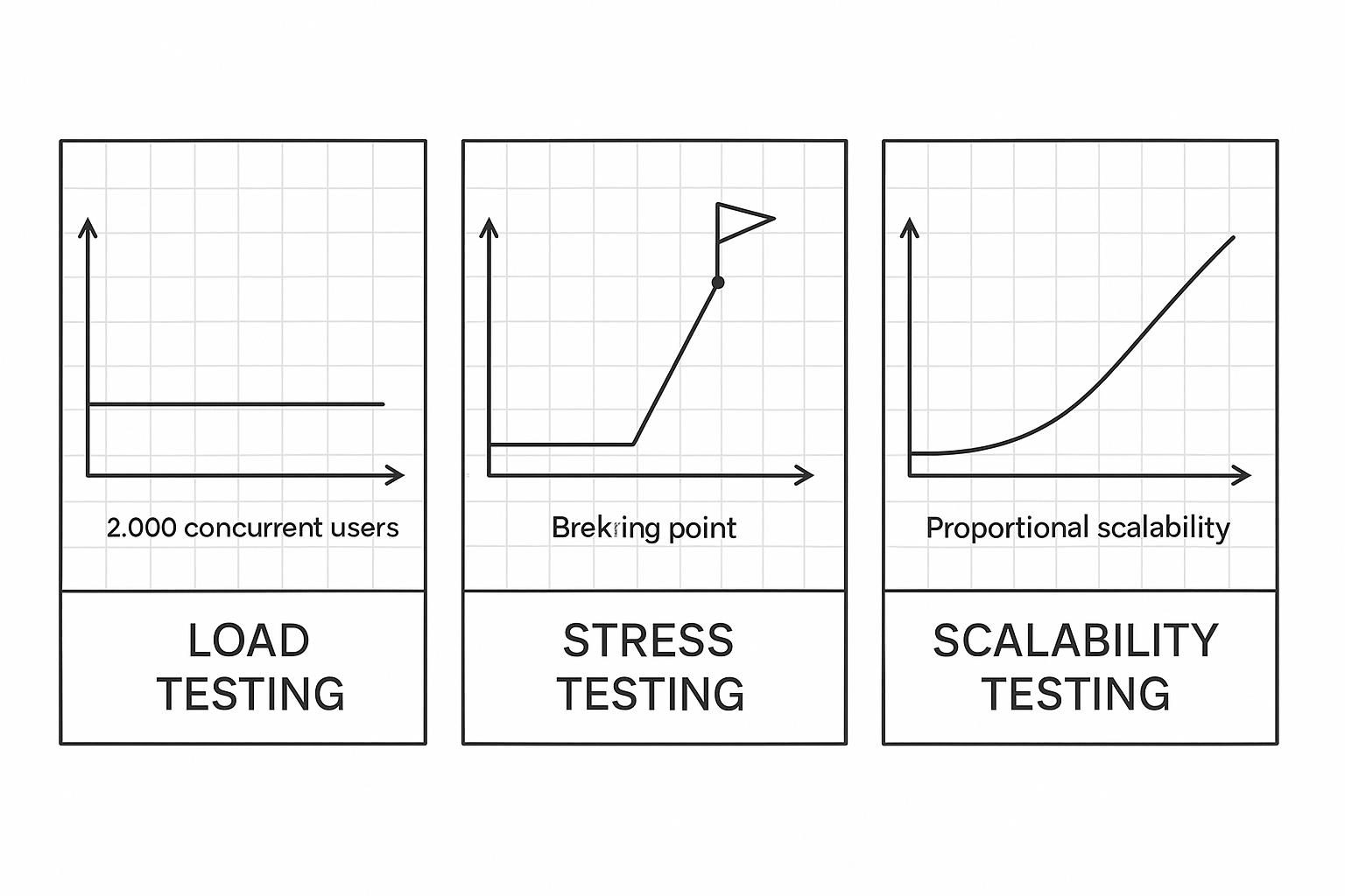 Identifying Bottlenecks A 3D isometric render of digital infrastructure with layers showing CPU, Memory, Network, and Database components, highlighting bottleneck signals with red flags.
