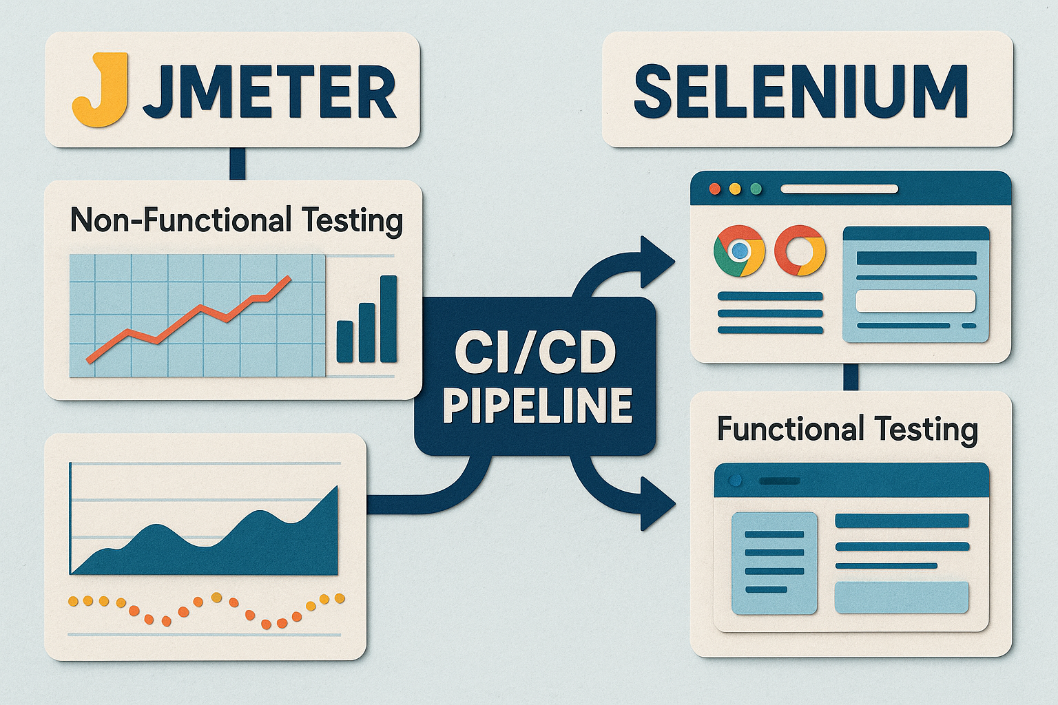 Dual Pipeline Testing with JMeter and Selenium Descriptive alt text for the image, crucial for SEO and accessibility.