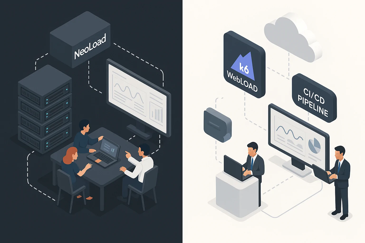 Traditional vs. Modern Load Testing Descriptive alt text for the image, crucial for SEO and accessibility.