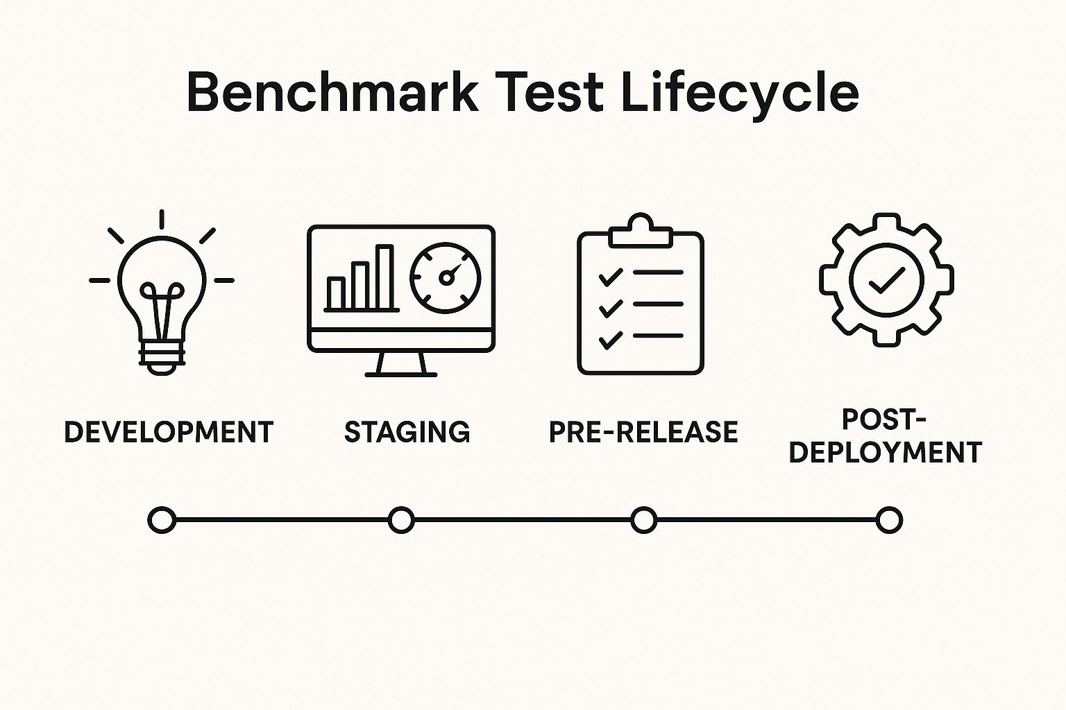 Performance Testing Tools in Action A photorealistic composite image showing a setup of performance testing tools on a wooden desk. The focal point is a laptop screen displaying complex graphs and metrics, with peripheral monitors showing code and a thermometer-like graph indicating system load. Style is modern and tech-centric with a workspace feel.