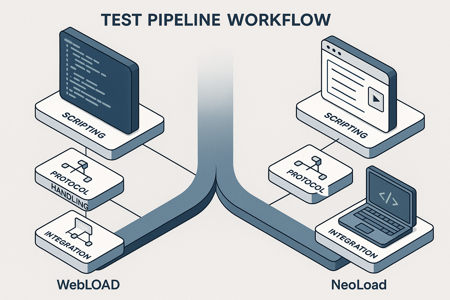 Diverging Paths: WebLOAD vs NeoLoad Scripting Descriptive alt text for the image, crucial for SEO and accessibility.