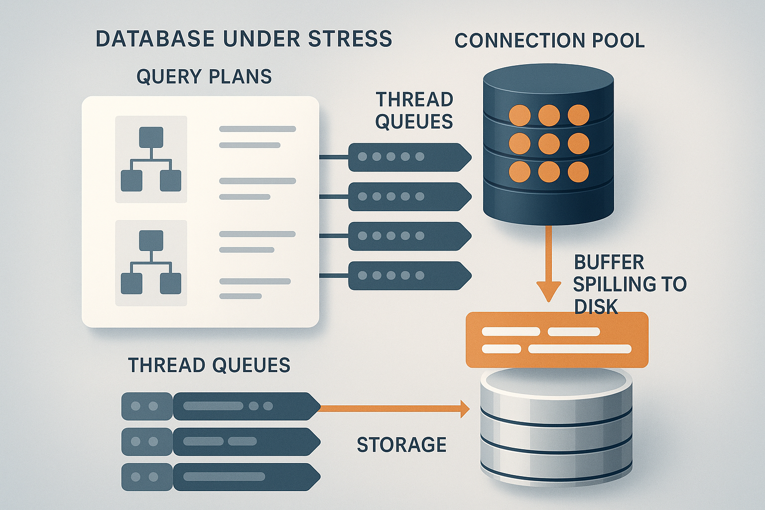 Connection Pool Management Design a split-panel diagram. Left side: A congested server room with blinking lights and tangled wires representing connection pool exhaustion. Right side: A streamlined server room, powerfully managing traffic with labeled connection pools and clear traffic pathways. Style: photorealistic composite, emphasizing contrast between chaos and order.