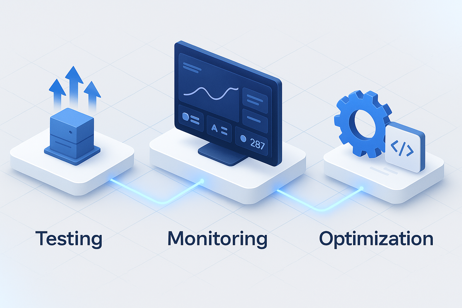 From Tool Sprawl to One Connected View Split-panel illustration contrasting twelve fragmented dashboards on the left with one unified dashboard overlaying load-test results and backend metrics on the right
